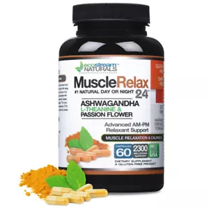 Natural Relaxant Muscle Relax 24/7 Daytime/Nighttime Capsules Maximum Strength - Picture 1 of 6
