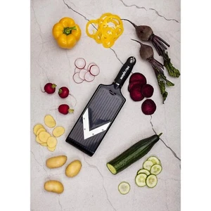 Microplane Adjustable V Blade Slicer Julienne Blade Black Tool Vegetables - Picture 1 of 10