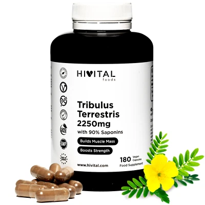 Tribulus Terrestris 2250 mg | 180 cápsulas veganas para 2 meses | de HIVITAL