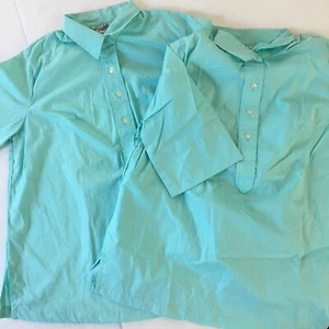 Vintage 1960’s Mujer’s Enfermera Trabajo Uniforme Camisa Blusa Top Lote de 2 Verde Claro - Imagen 1 de 7