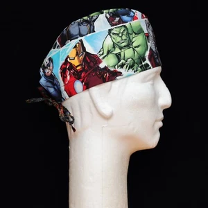 Large Avengers Characters Patch Theme Scrub Hat - Picture 1 of 1