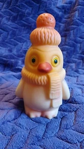 Rare Vintage Soviet Rubber Toy Penguin in Winter Hat USSR 1980s Cute 5'11 inch - Picture 1 of 9