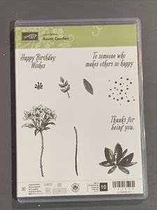 STAMPIN UP Avant Garden Cling Mount Stamps, Set of 10, 143272, Birthday Floral - Picture 1 of 2