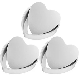 3 Pieces Heart Shaped Cake Pans 8 Inch Aluminum Heart Cake Pan Baking Funny M... - Picture 1 of 7