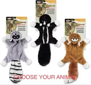 SPOT Ethical Skinneeez MASKED BANDIT Forest Animal Squeaky Dog Cat Flop Toy 14” - Picture 1 of 5