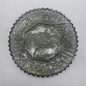 Vintage Federal Glass Pioneer Smoke Carnival Glass Platter Tray Embossed Fruits - Picture 1 of 4