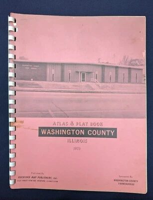 Libro Land Atlas 1973 del condado de Washington Illinois Land Atlas mapas de Illinois Nashville Foto 1 de 4