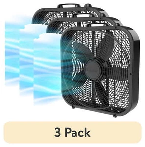 (3 pack) 20" 3-Speed Weather Resistant Box Fan, Black 1, New - Picture 1 of 13