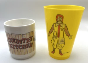 Taza amarilla McDonalds vintage (Ronald McDonald años 70) y taza de cocina rural - Imagen 1 de 15