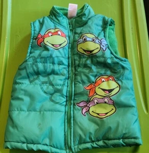 Toddler Puffer Vest 4T Teenage Mutant Ninja Turtles Retro Toddler Zip Closure - Picture 1 of 4