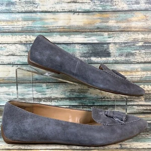 Talbots Loafers Size 7AA Gray Suede Slip On Pointed Toe Tassel Dress Flats Shoes - Picture 1 of 10