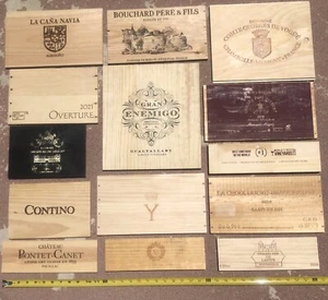 Beautiful Wood Wine Box 14 Panel lot Crate ends Cellar Vineyard - Picture 1 of 11