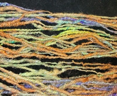 Fio de arte Merino fiado à mão com fios de seda 3,7 oz 199 jardas muito exclusivo tingido à mão - Imagem 1 de 4