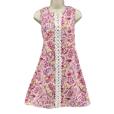 Mini Vestido Charlie Paige Shift Multicolor Estampado Piña Bordado Talla S Foto 1 de 4