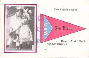 c. 1917 NEW LISBON, WI, LITTLE CHEF PENNANT POSTCARD - Picture 1 of 1