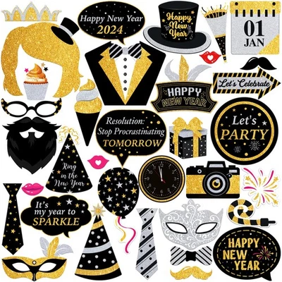 Accesorios para fotomatón de año nuevo 2025 Foto 1 de 4