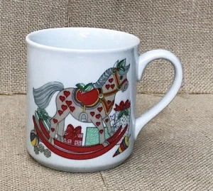Vintage Schmidt Rocking Horse Coffee Mug Cup Christmas Holiday Novelty Whimsical - Picture 1 of 7