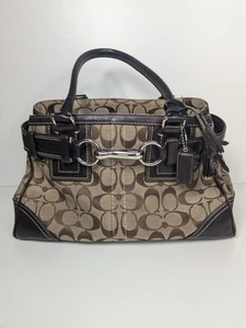 COACH Brown Belted Satchel Hampton Shoulder Signature Handbag Purse Bag - 10245 - Picture 1 of 16