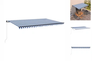 Gelenkarmmarkise Einziehbar 500x350 Cm Blau Und Weiß Balkon Terrasse - Bild 1 von 8