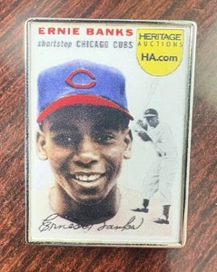 2025 Heritage Auctions Ernie Banks 1954 Rookie National PROMO Pin NSCC - Picture 1 of 2