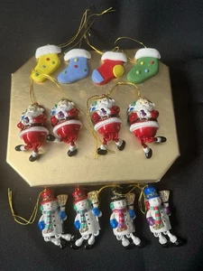 Set of 12 Christmas Ornaments Santa Snowman Stockings Holiday Tree Decor - Picture 1 of 1