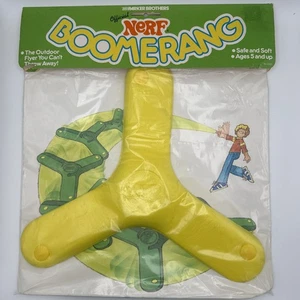 Parker Brothers Vintage Nerf Boomerang Age Toy Yellow In Original Package - Picture 1 of 10
