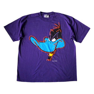 Винтажная мужская футболка Daffy Duck размер XL Warner Bros мультфильм футболка 90-е 1994 гигантская голова - Изображение 1 из 4