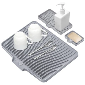 Silicone Dish Drying Mat for Kitchen Counter, Dish Drying Pad, Non-Slip Drain... - Picture 1 of 8