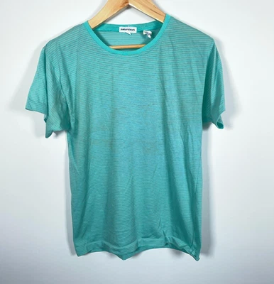 VTG Saturdays Striped T-Shirt Adult Large Green Single Stitch Thin Skater Surf - Image 1 of 4