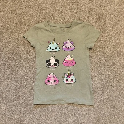 The Children's Place Girls Kids Graphic Tee Shirt, Short Sleeves, Size XS (4) - Image 1 of 4