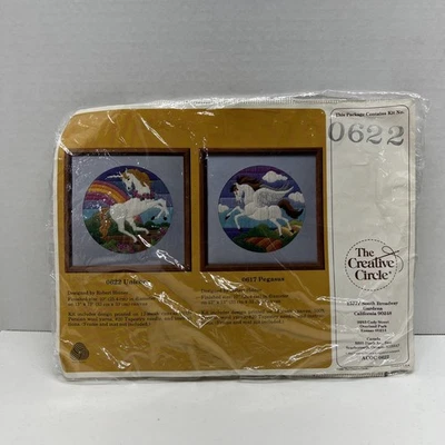 Vintage 1986 Creative Circle UNICORN Unopened Package NOS Kit No. 0622 - Image 1 of 4