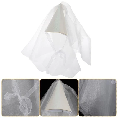  Decoraciones de Primer Cumpleaños para Niña Princesa Cono Sombrero con Tul Lentejuelas Sombreros Foto 1 de 4