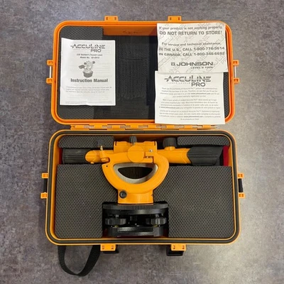 Johnson Level & Tool 40-6910 22X Builder's Transit Level, Orange + Great Case! - Image 1 of 4