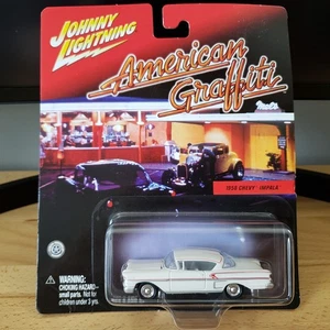 Johnny Lightning 1958 Chevy Impala American Graffiti Diecast 1:64 White - Picture 1 of 9