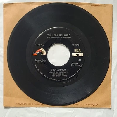 Eddy Arnold ~ The Long Ride Home/ Turn The World Around ~ RCA 45 RPM Record - Image 1 of 4
