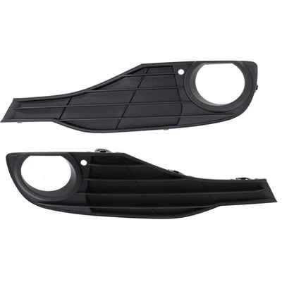 Fog Light Trim Set For 2012-2015 BMW 320i Left & Right Black Plastic Standard - Image 1 of 4