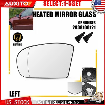 Espejo retrovisor térmico lateral izquierdo de cristal para Mercedes C350 C320 W203 01-07 lado del conductor 1-5X Foto 1 de 4