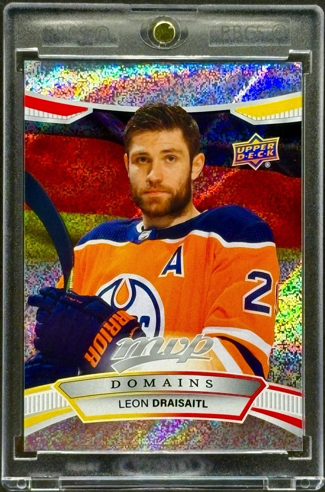 Leon Draisaitl RARE GERMANY REFRACTOR INVESTMENT CARD SSP UPPER DECK OILERS MINT - Image 1 of 2