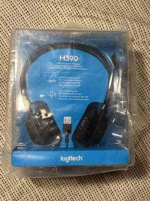 Logitech H390 Wired Headset, Stereo Headphones with Noise-Cancelling Microphone, - Image 1 of 2