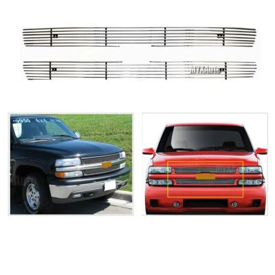 For 99-02 Chevy Silverado 1500/1500HD/250​0 Upper Chrome Billet Grille insert Foto 1 de 4
