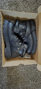 Timberland 6" Waterproof Black Leather Kids Youth Outdoor Boots 55926 Size 5.5 - Picture 1 of 3