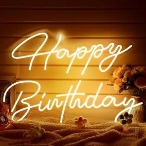 30" x 21" Large Happy Birthday Neon Sign LED Neon Light Signs with Dimmable S... - Picture 1 of 7
