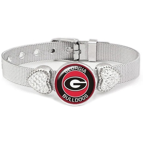 University of Georgia Bulldogs Womens Adjust. Silver Bracelet Jewelry Gift D26 Cover