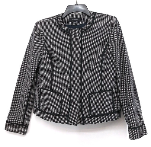 VETEMENTS Giacca donna Jones New York taglia 8 nera bianca manica lunga blazer con bottoni