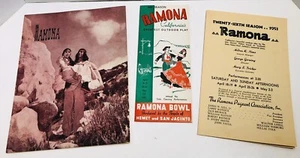 1953 Ramona California Greatest Outdoor Play Ephemera Lot Program Brochure Cast - Picture 1 of 9