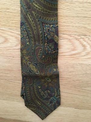 Barney's ~ Itália ~ 100% Seda ~ Gravata ~ Ouro ~ Vintage ~ Linda - Imagem 1 de 2