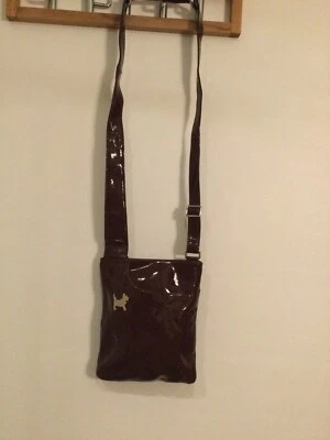 Radley Cross Body Messenger Pocket Patent Bag Brown/Possibly Burgundy Used Once - Image 1 of 4