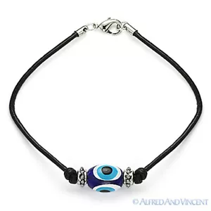 Cuentas de mal de ojo turco nazar griego hamsa dije sintetizador de cuentas. Pulsera de cuero - Imagen 1 de 1