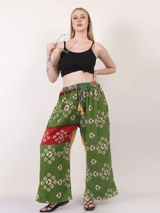 Mujer Moda Calce Suelto Kantha Estampado Floral Pantalón Recto Venta al por mayor Lote Mixto - Imagen 1 de 8