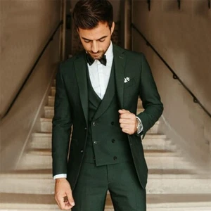 New Groom Tailcoat Party Set Slim Fit Business Casual Jacket Set Three Piece Set - Picture 1 of 36